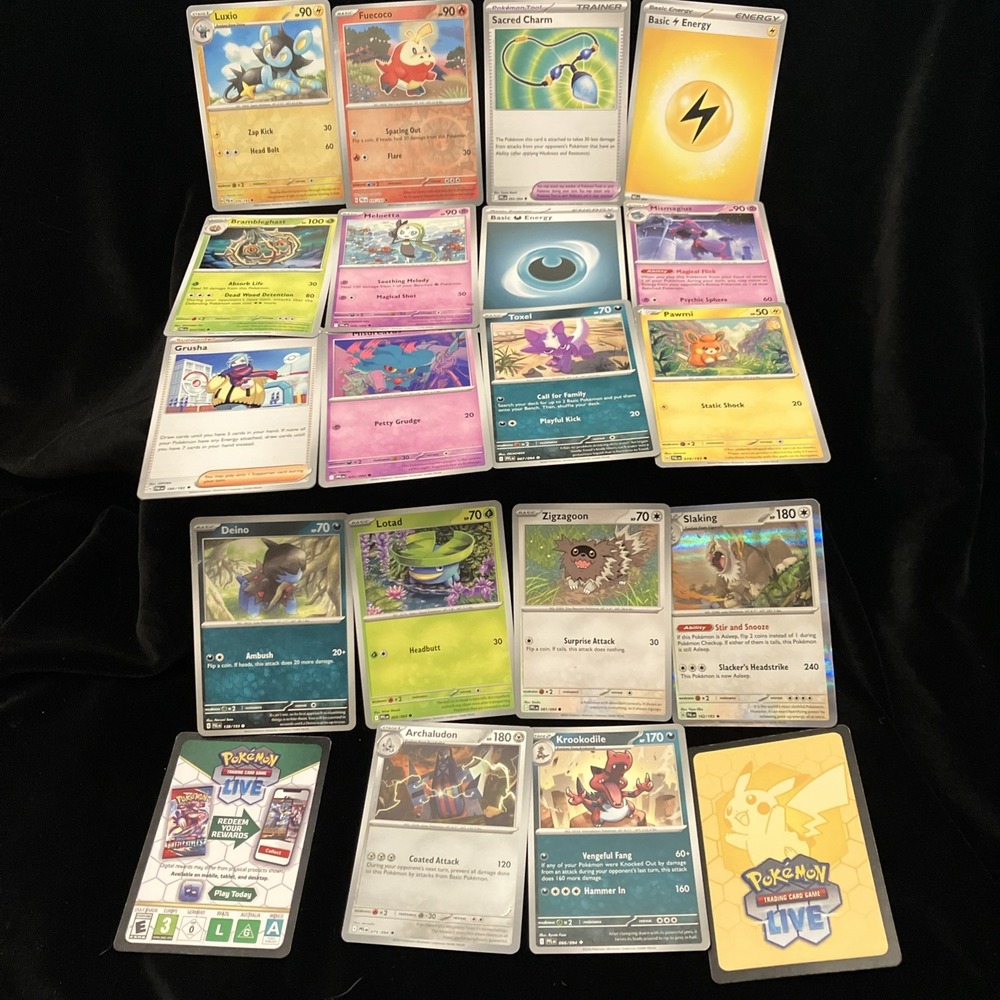 Pokemon Cards Lot of 20 Deino Pawmi Grusha Luxio Toxel Energy Holo Promo